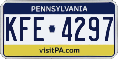 PA license plate KFE4297
