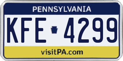 PA license plate KFE4299