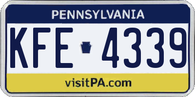 PA license plate KFE4339