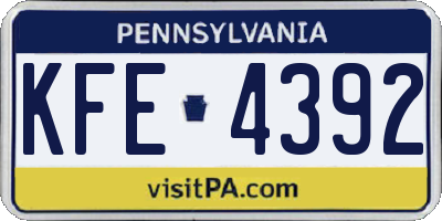 PA license plate KFE4392