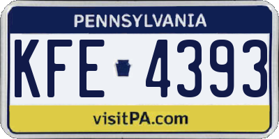 PA license plate KFE4393