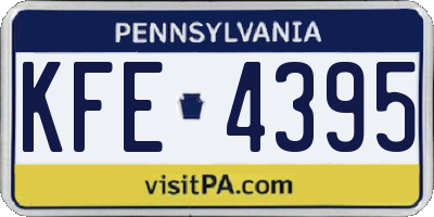 PA license plate KFE4395