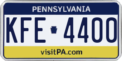 PA license plate KFE4400