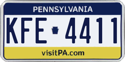 PA license plate KFE4411
