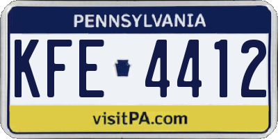 PA license plate KFE4412