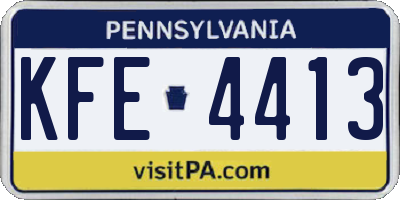 PA license plate KFE4413