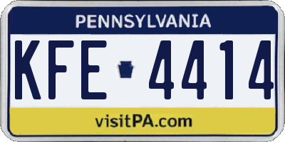 PA license plate KFE4414
