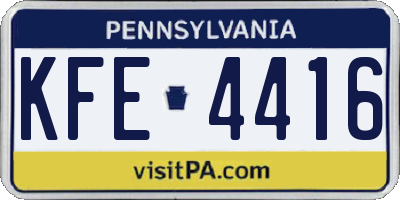 PA license plate KFE4416