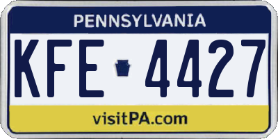 PA license plate KFE4427