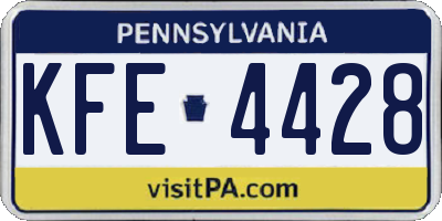 PA license plate KFE4428