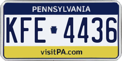 PA license plate KFE4436