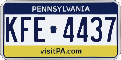PA license plate KFE4437