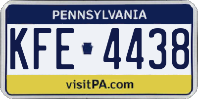 PA license plate KFE4438