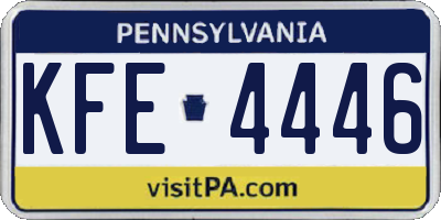 PA license plate KFE4446