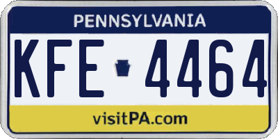 PA license plate KFE4464