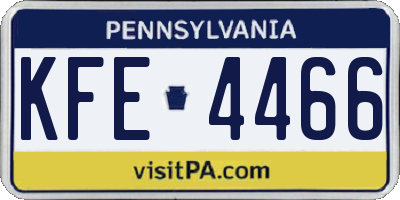PA license plate KFE4466
