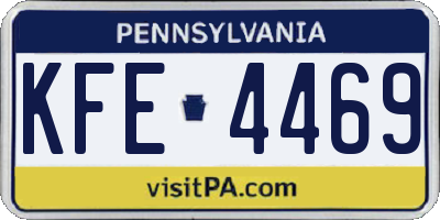 PA license plate KFE4469