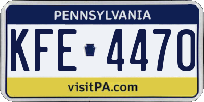 PA license plate KFE4470