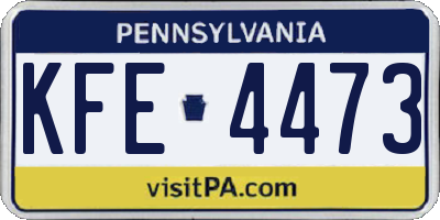 PA license plate KFE4473