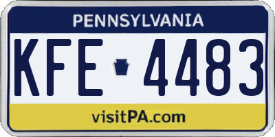 PA license plate KFE4483