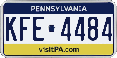 PA license plate KFE4484