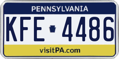 PA license plate KFE4486