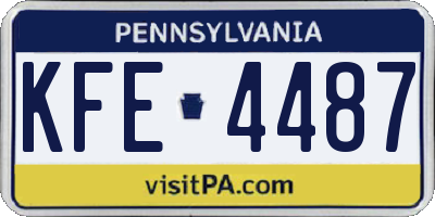 PA license plate KFE4487