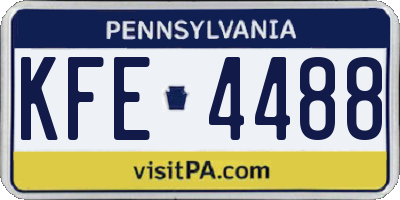PA license plate KFE4488