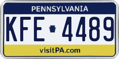 PA license plate KFE4489
