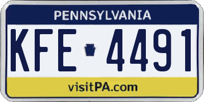 PA license plate KFE4491