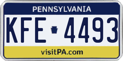 PA license plate KFE4493