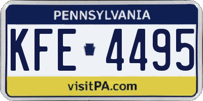 PA license plate KFE4495