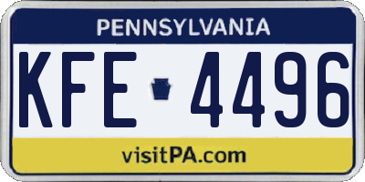 PA license plate KFE4496