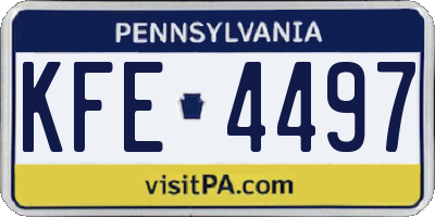 PA license plate KFE4497