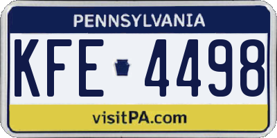 PA license plate KFE4498