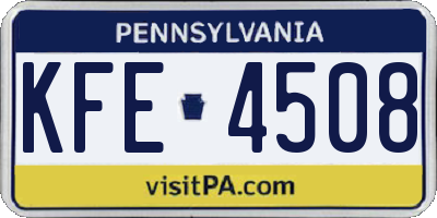 PA license plate KFE4508