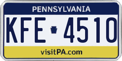 PA license plate KFE4510