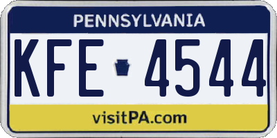 PA license plate KFE4544