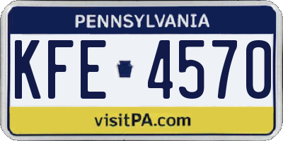 PA license plate KFE4570