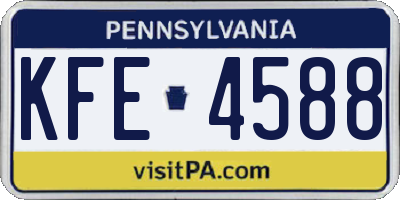 PA license plate KFE4588
