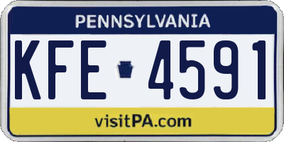 PA license plate KFE4591