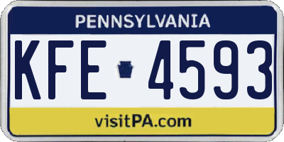 PA license plate KFE4593