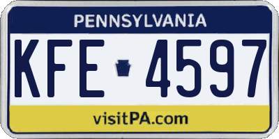 PA license plate KFE4597