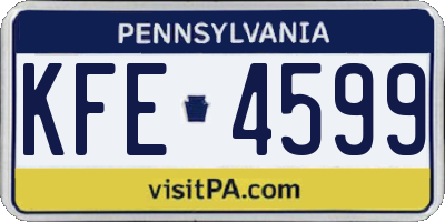 PA license plate KFE4599