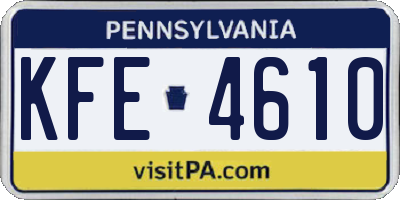 PA license plate KFE4610