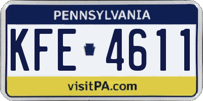 PA license plate KFE4611