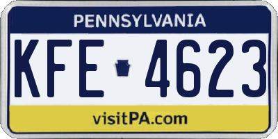 PA license plate KFE4623