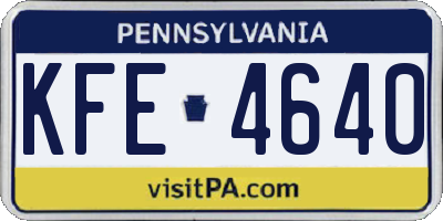 PA license plate KFE4640