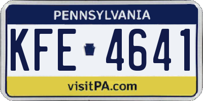 PA license plate KFE4641