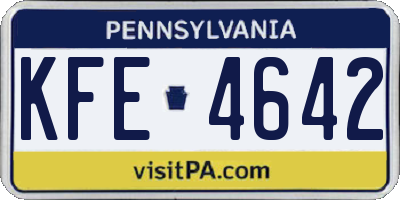 PA license plate KFE4642